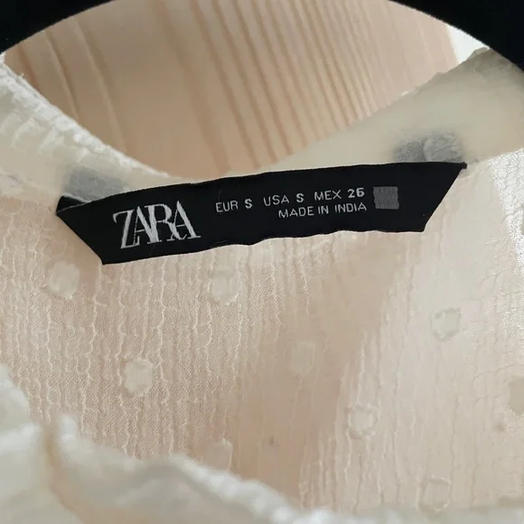 Zara Cream Ruffled Blouse - Picture 4 of 5